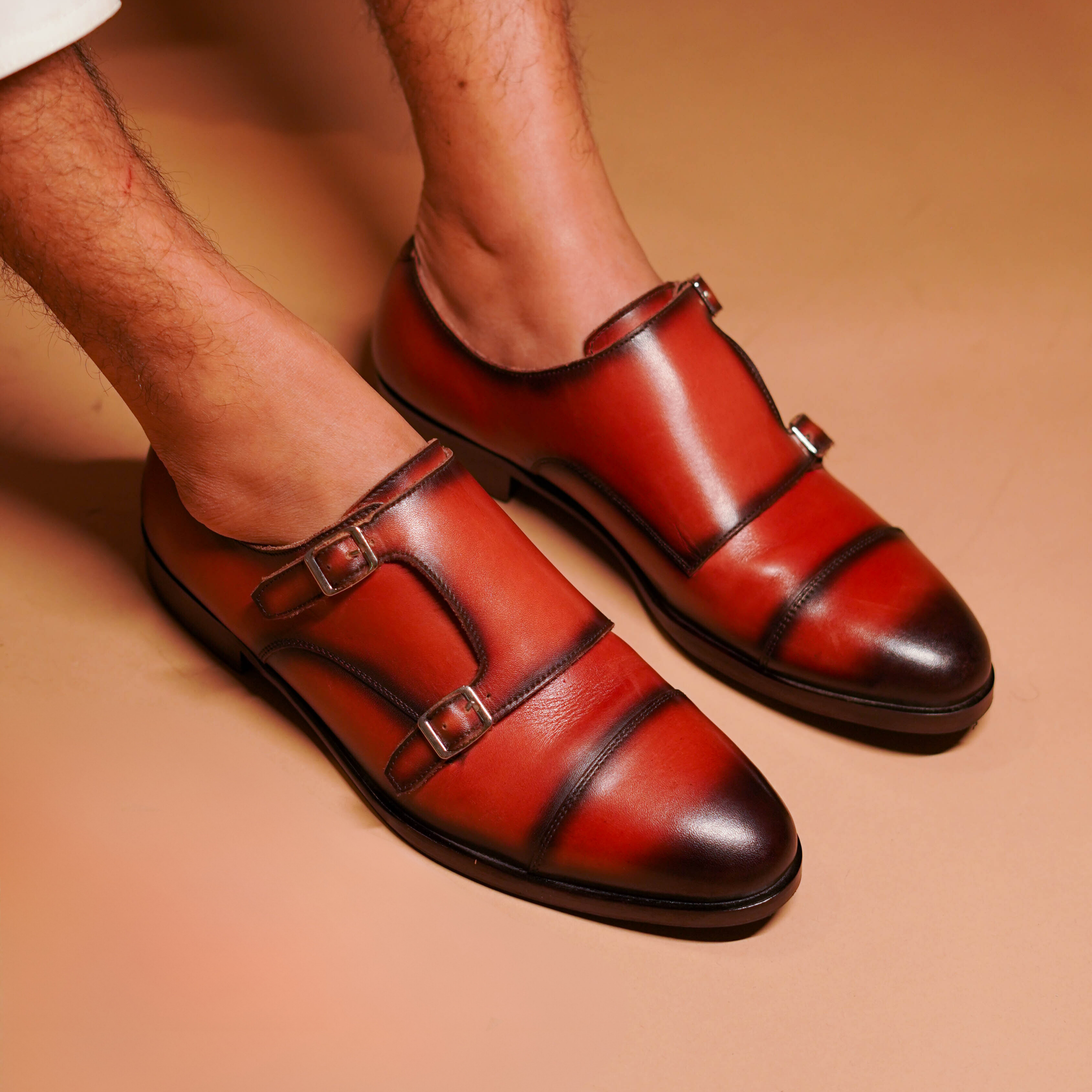 Domo Cognaco | Cognac two tone double-monk-straps